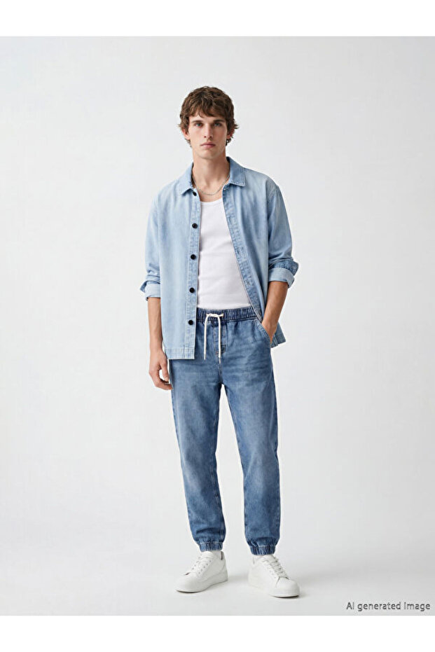 Esvab • Modern & Distinctive Jogger Pants Fit Men's Jean Pants
