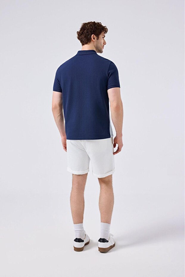 Blue Men's Polo Neck T-Shirt 6Sm5015