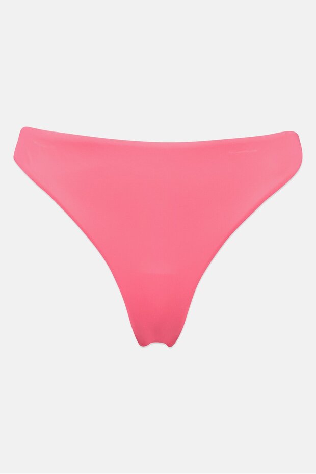Women Solid Bikini Bottom, Pink - 2