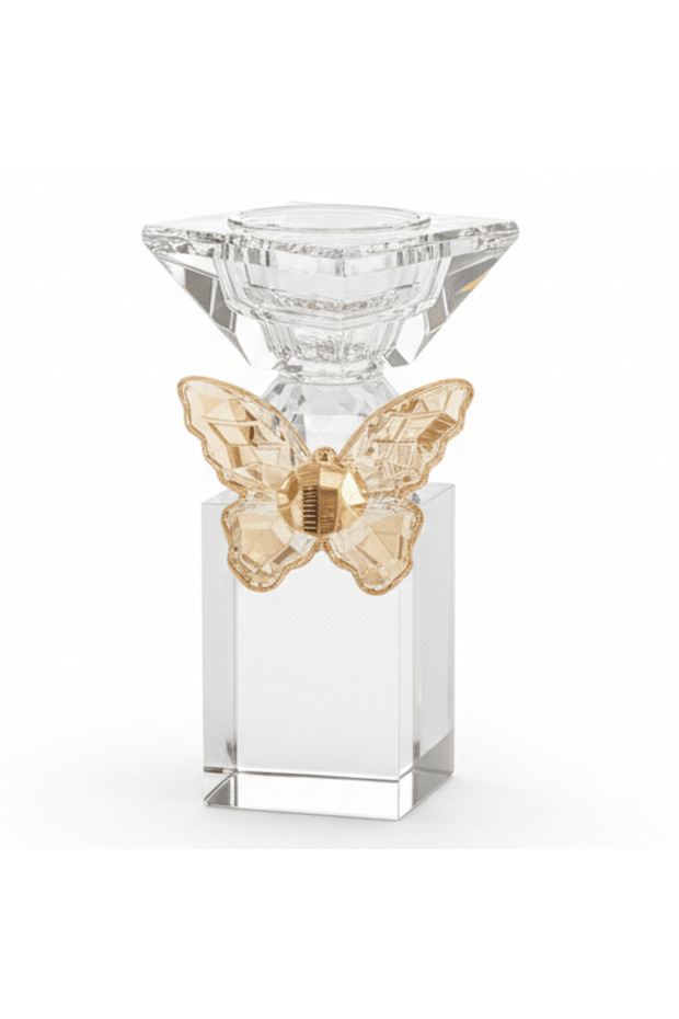 15 cm Glass Incense Burner with Decorative Butterfly Design for Aromatherapy and Stylish Home D