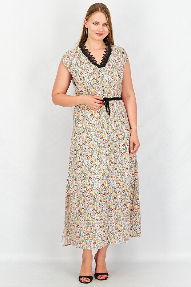 Women Allover Print Maxi Dress, Multicolor