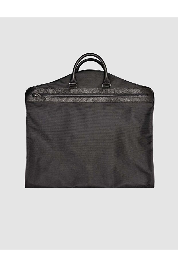 Genuine Leather Detailed Suit Carrying Bag Bag Si Black (Garment Bag)