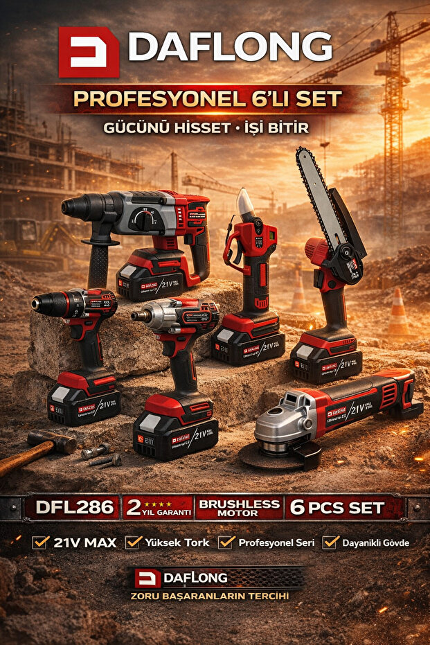 PRO 6'LI SET BUDAMA+MAKAS DFL-286E