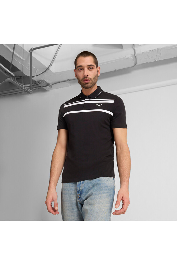 Mens Essentials Elevated Polo - Black