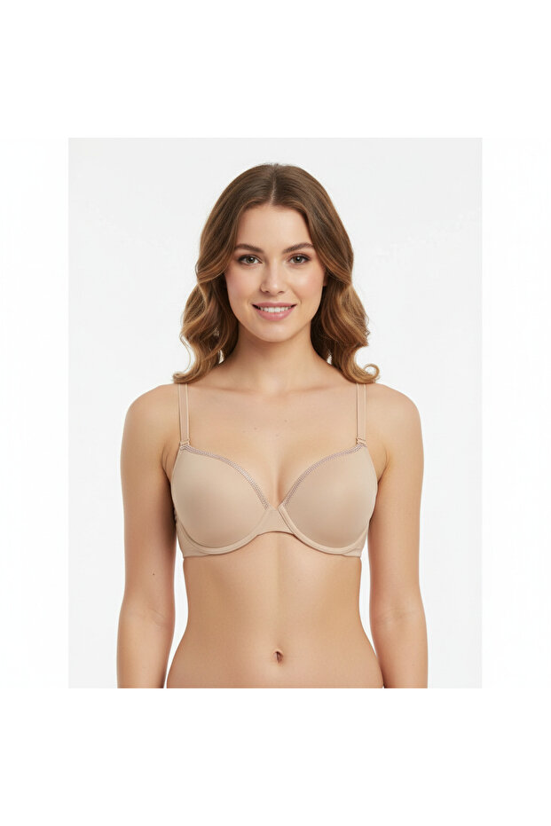 Women's Stone Printed Non-Padded Nude Bra with Attached Straps Bb2350