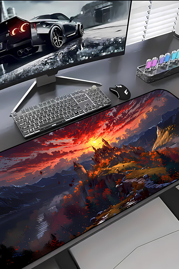 Fantasy Castle ProControl Mouse Pad 30x70 Gaming Mousepad حذاء بنعل مانع للانزلاق Great Player Ultra Smooth