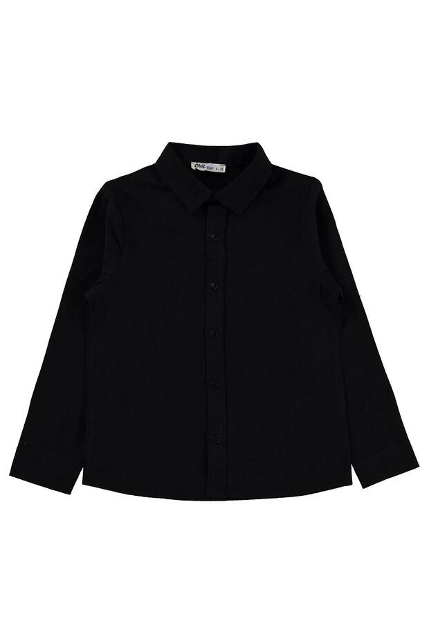Basic Long Sleeve Shirt for Ages 6-9 - Black
