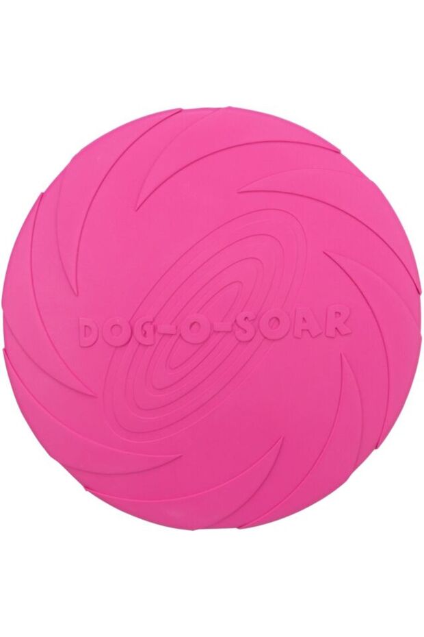 Natural Rubber Disc Dog Fetch & Catch Toy 24cm Pink