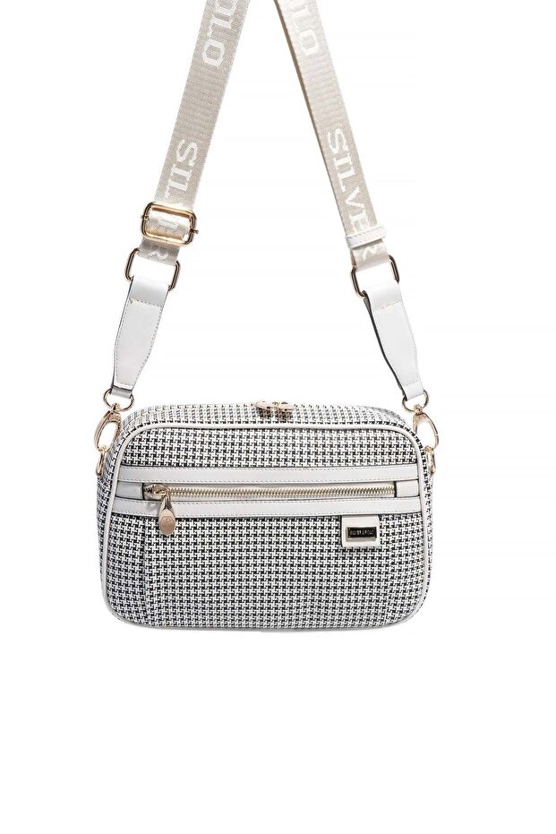 Black - Bone Crow's Feet Plaid Women's Crossbody Bag Sp1280