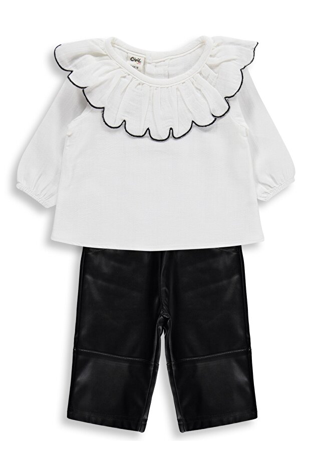 Collared Suit Leather 6-18 Months - Black 18-24 Months