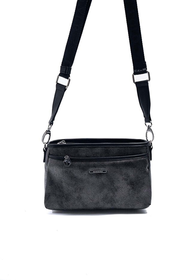 M.Silver - Black Honeycomb Women's Crossbody Bag Sp1184