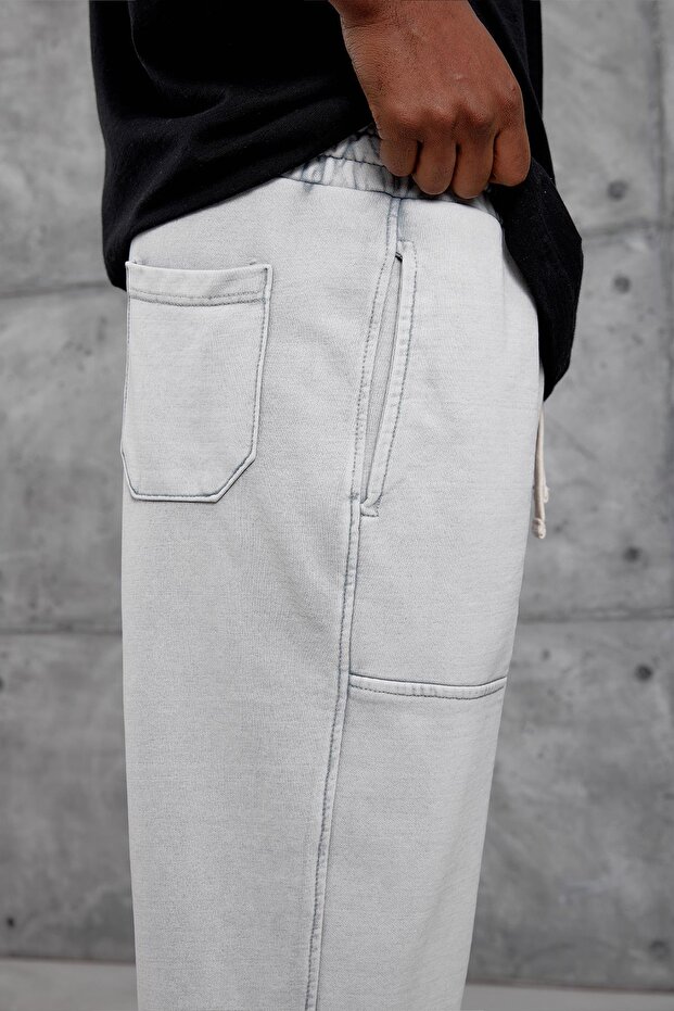 Gray Kare Cep Basic Washable Sweatpants - 3