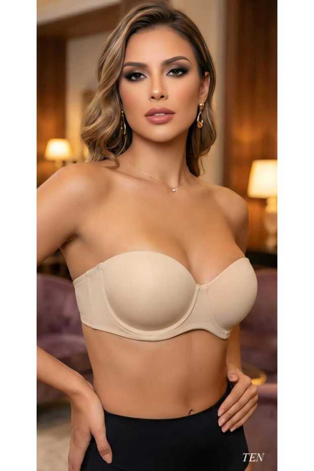 7035 Bonnie Basic Strapless Nude Color Bra