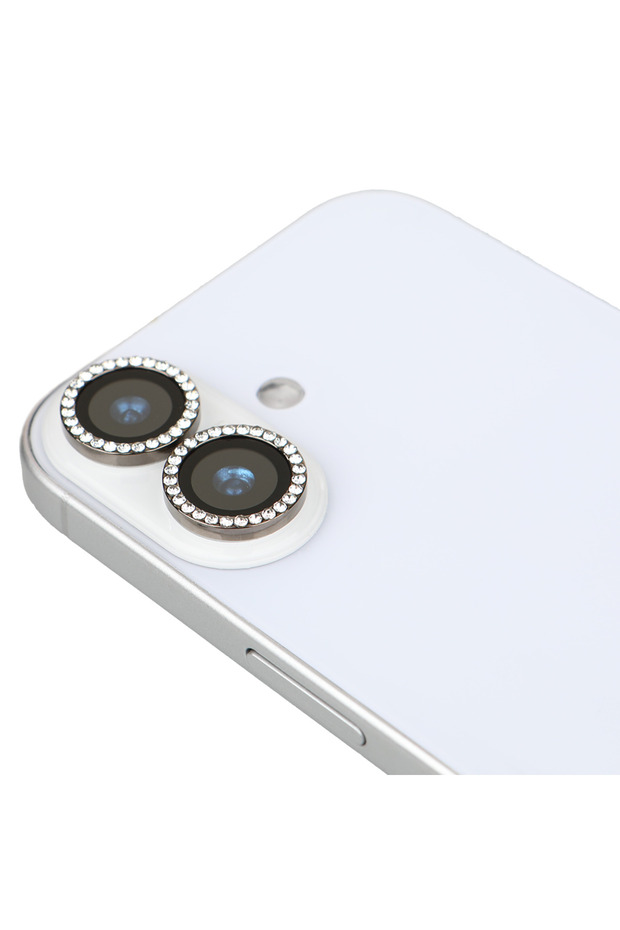 iPhone 17 Compatible Diamond Gray Stone Camera Lens Housing Luxury Anti-Refraction Accessory Group