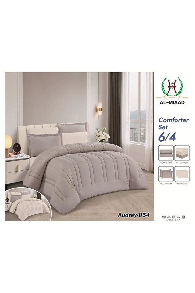 Plain hotel-style summer bedspread for two people, 6 pieces (two different sides)