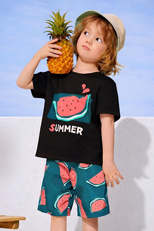 Summer Watermelon Oversized Unisex Children's T-Shirt 1Gh5