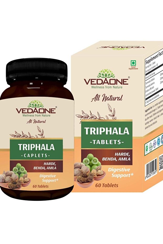 Triphala Tablets | Natural Digestive Support with Harde, Behda & Amla | 60 Tablets | Detox,