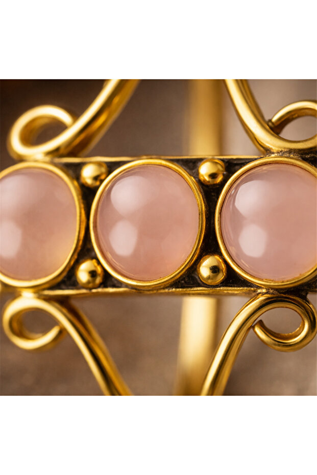 Natural Stone Brass Ring