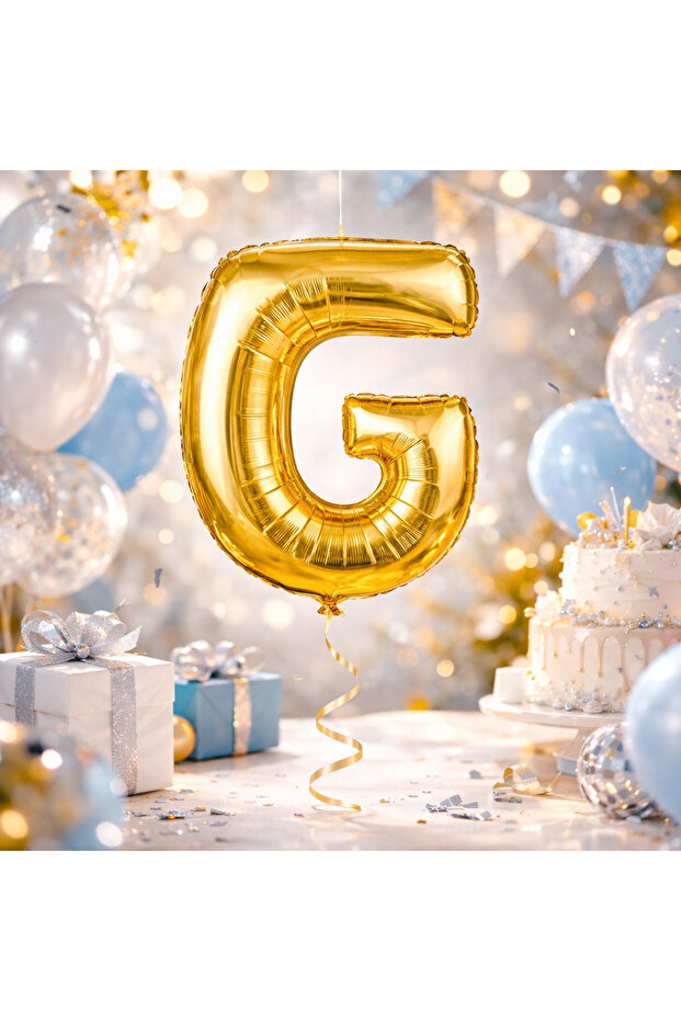 Gold “G” Letter Foil Balloon – 1 Piece (Helium & Air Compatible)