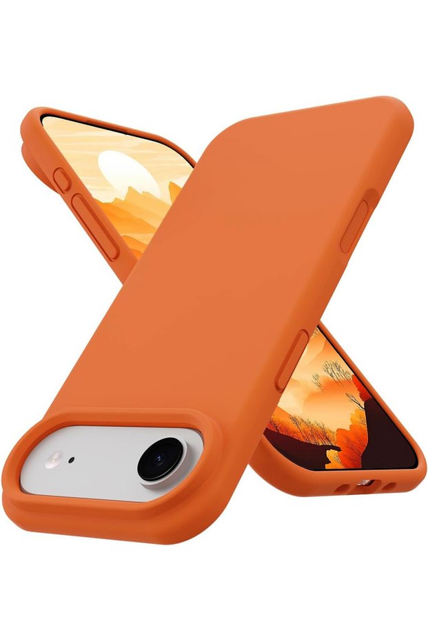 iPhone 17 Air Case K Velvet Screen and Camera Raised Launch Silicone Protective Cover Orange