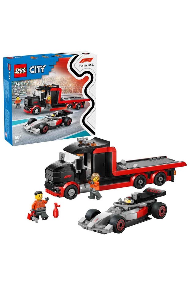 City Audi F1 Racing Car F1 Display Truck 60493 – Playset Featuring Minifigure for Ages 7 and up