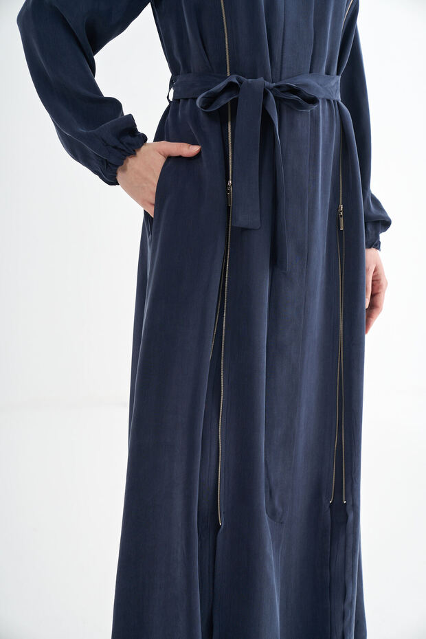 Fermuar Detaylı Pardesü - 5