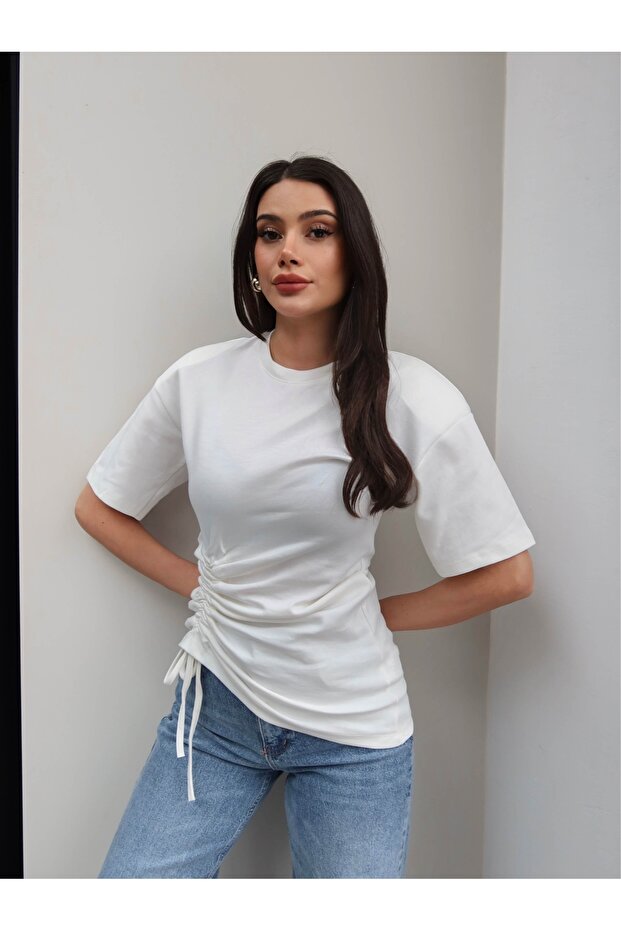 تيشيرت مبطن برباط جانبي