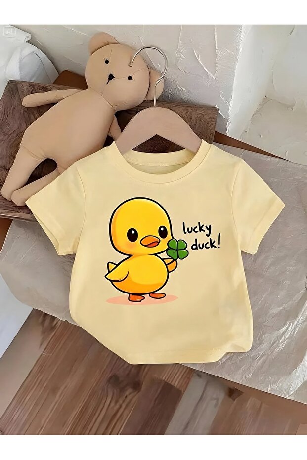 Lucky Duck Unisex Children's T-Shirt 3Gh4