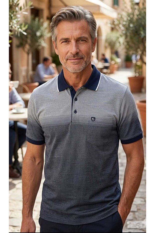 Polo Collar Short Sleeve Pocketed Classic Men's T-Shirt