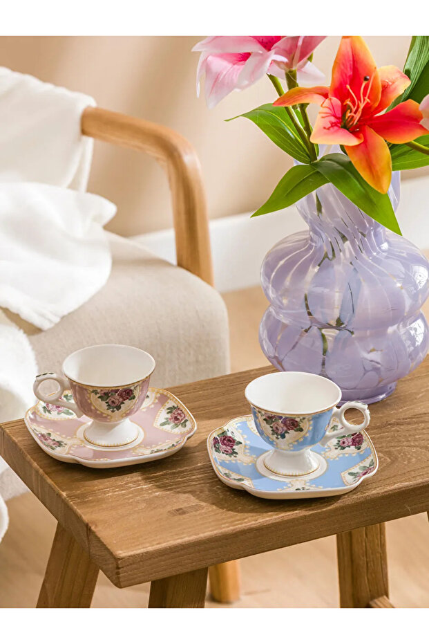 Mixed Set of Printed Porcelain Coffee Cups 100 ml
