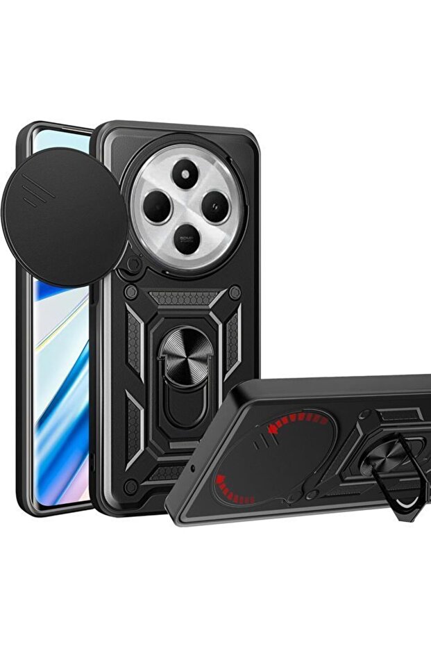 Θήκη Combo Kickstand Slide Camera Black Poco C75 - 1