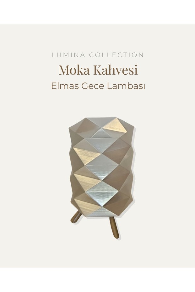 Diamond Night Light Mocha Coffee Color Modern Decorative Lampshade Tripod Stand Table Lamp Korixalumina