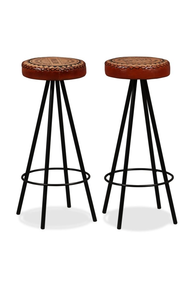 Bar stools, 2 pcs., Genuine Leather