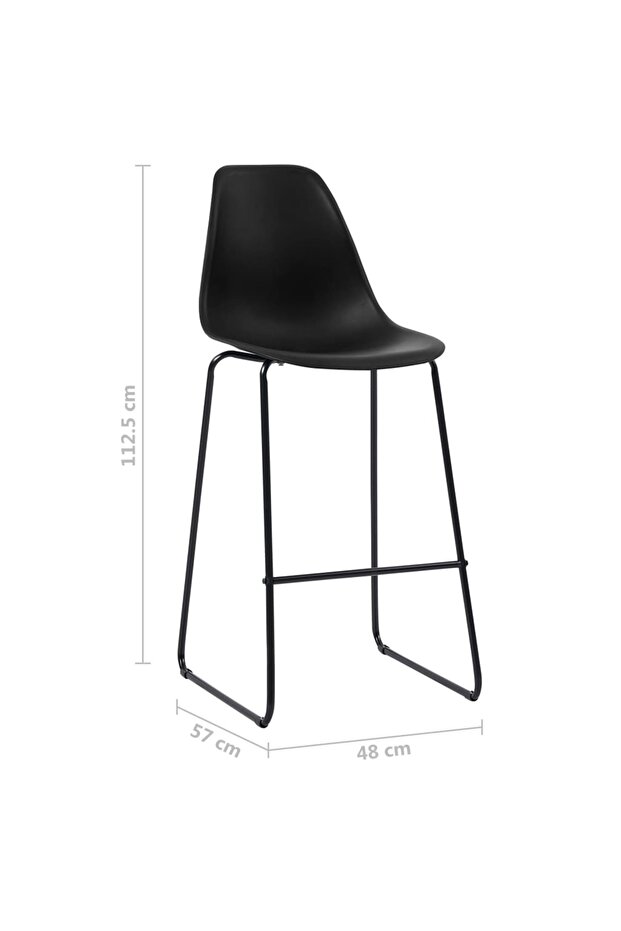 Scaune de bar, 2 buc., negru, plastic - 7