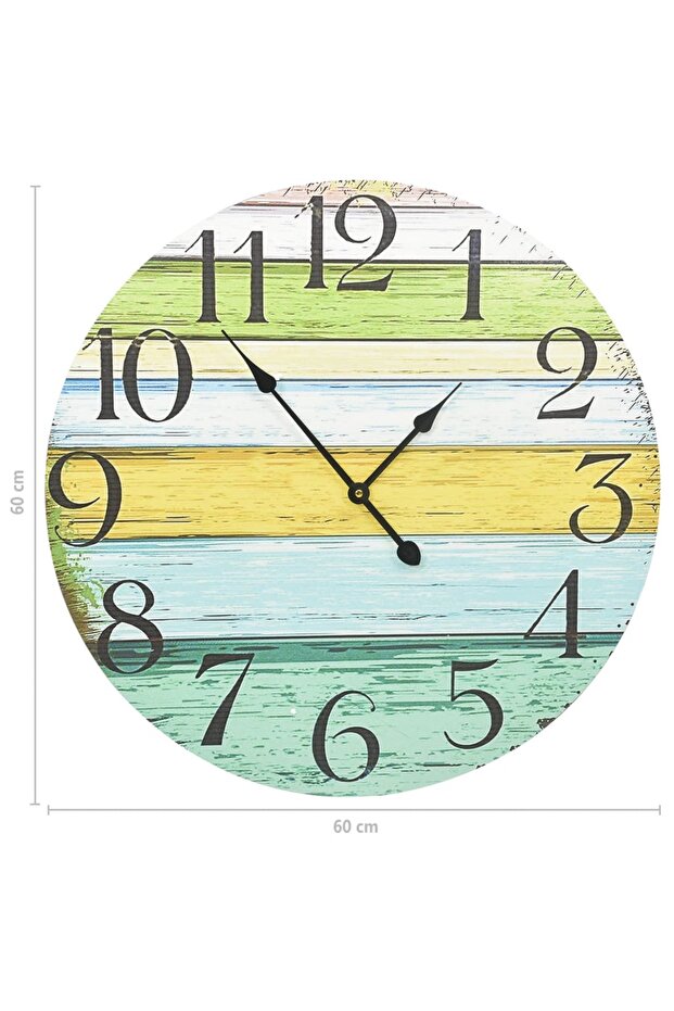 Ceas de perete, multicolor, 60 cm, MDF - 5