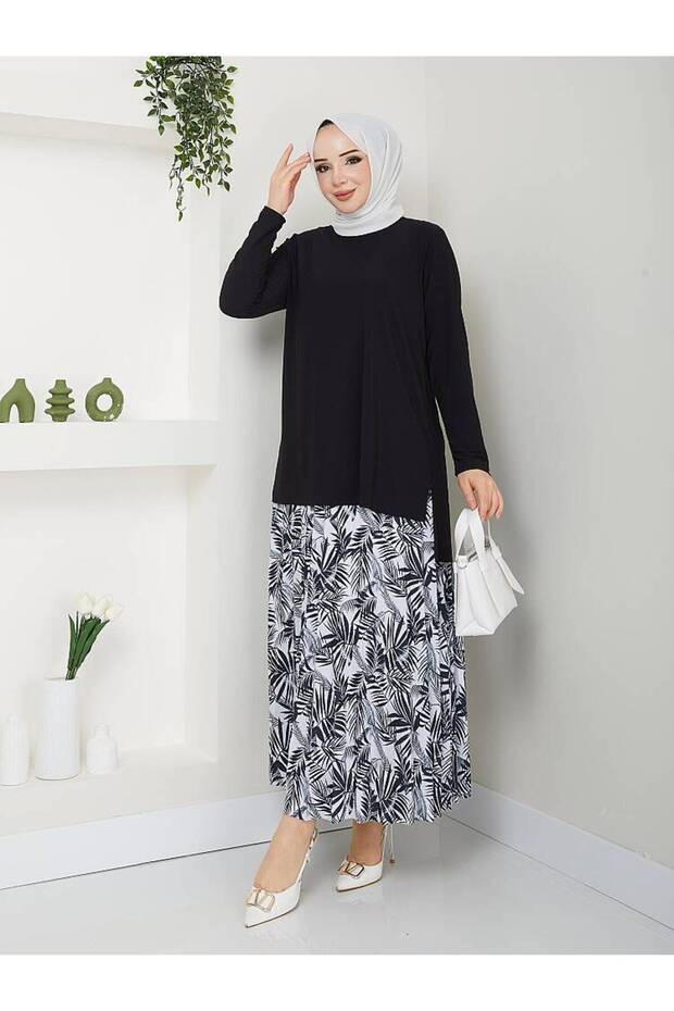 Palmiye Pattern Sandy Skirt Set - 1