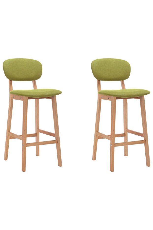 Bar stools, 2 pcs., green, fabric - 1