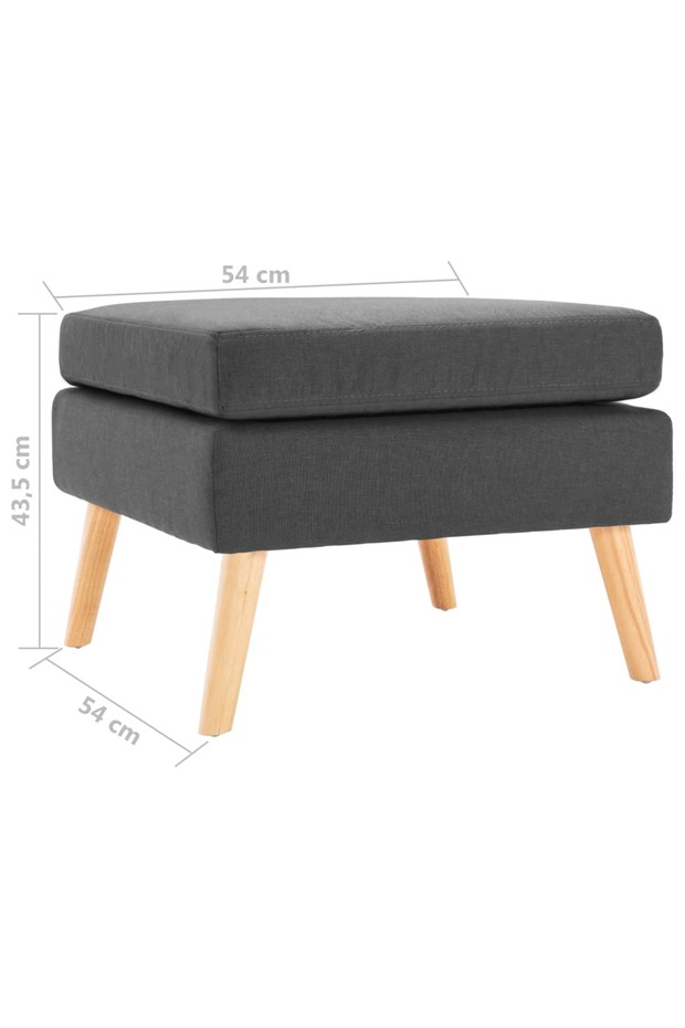 Taburet, gri închis, material textil - 5