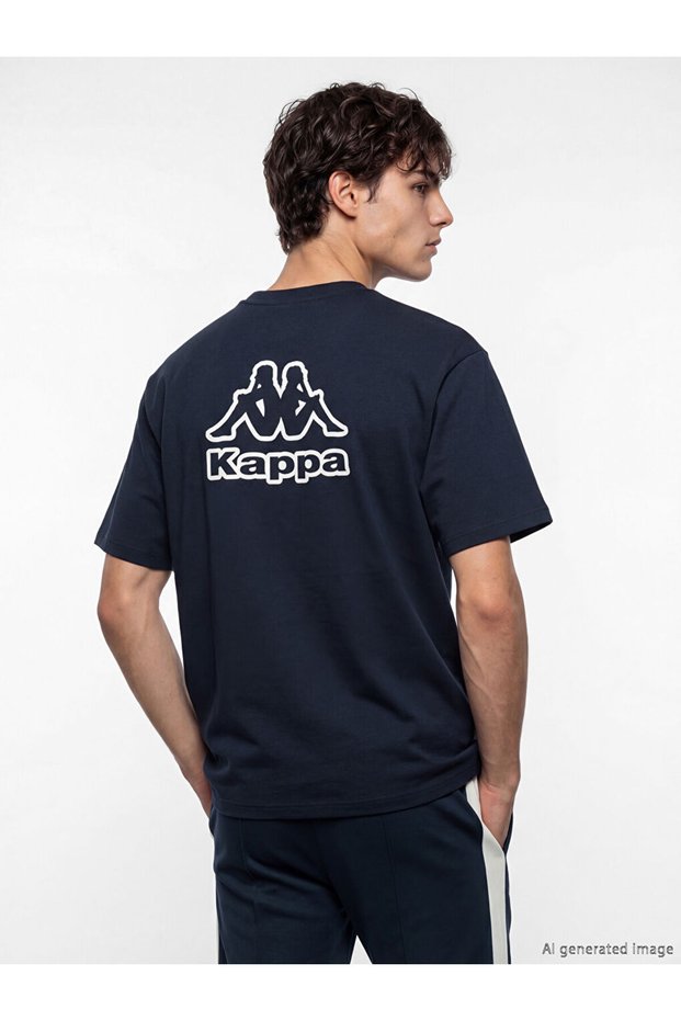 Giyçık Store Navy Blue Crew Neck Printed Unisex Sports T-Shirt