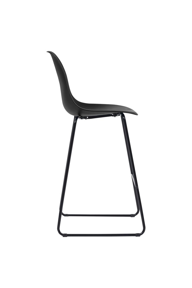 Scaune de bar, 2 buc., negru, plastic - 4
