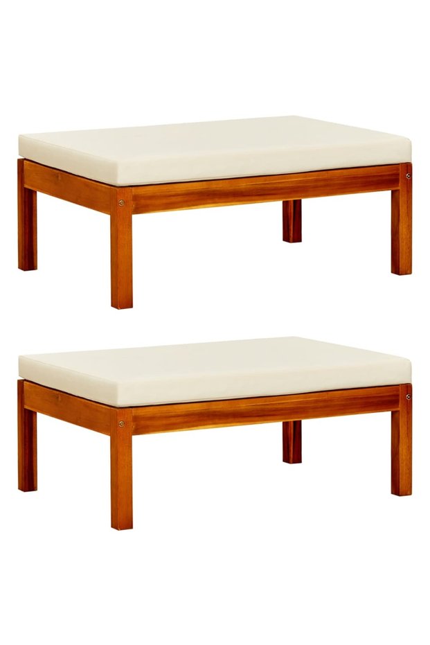 Garden stools, 2 pcs., solid acacia wood