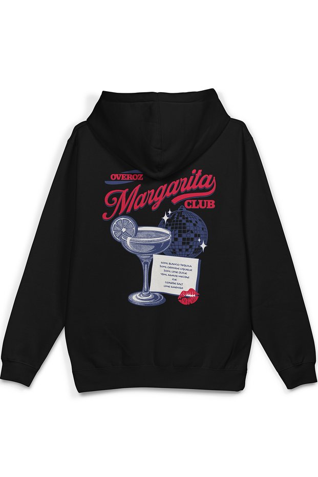 Barmen Margarita Sırt Printed Hooded Yarı Oversized Sweatshirt Black Hoodie 1421
