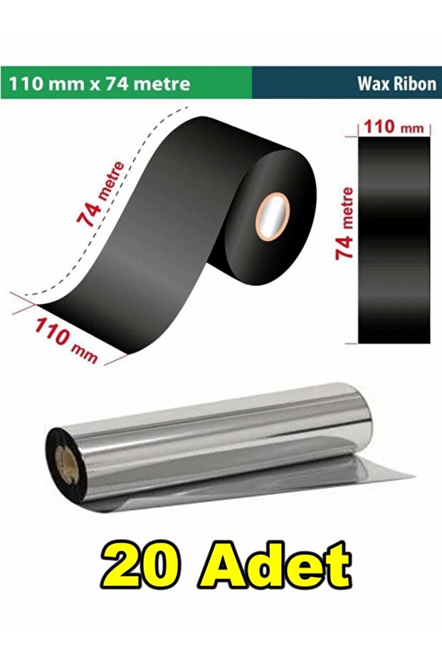 Datamax E-Class 110 mm X 74 Mt Wax Ribon Out 1/2 Inch (20 Pieces)