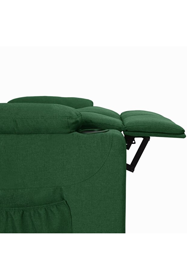 Fotoliu rabatabil, verde închis, material textil - 6