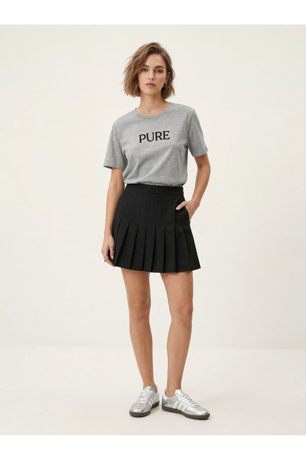 Slogan Printed Gray T-shirt