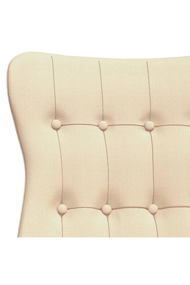Scaun de relaxare, crem, material textil - 6