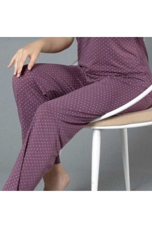 Summer Women's Pajama Shorts with Raspberry Polka Dots