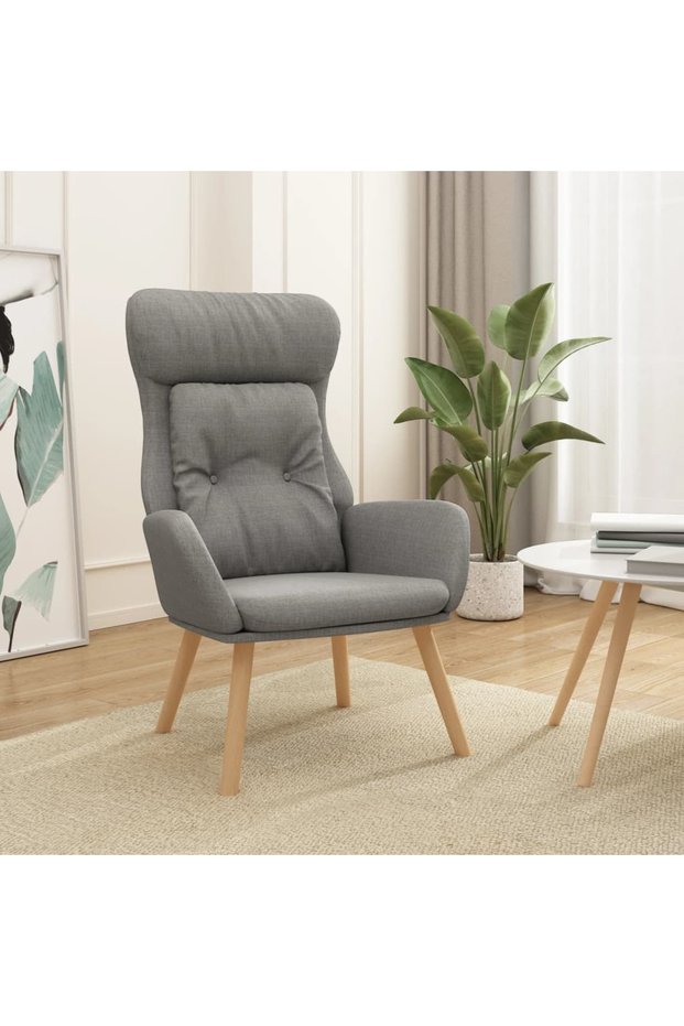 Lounge chair, light gray, textile