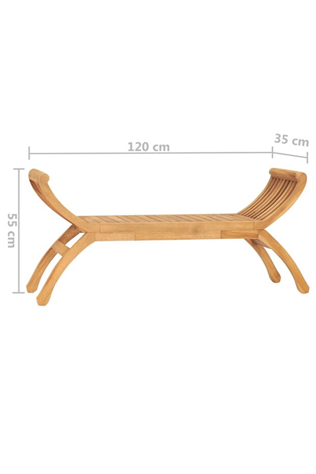 Garden bench, 120 cm, solid teak wood - 6