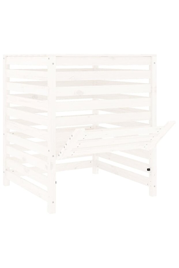 Composter, white, 82.5x82.5x99.5 cm, solid pine wood - 6